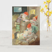 Nordic Folk Christmas Tomte Scandinavisch Kaart (Gele Bloem)