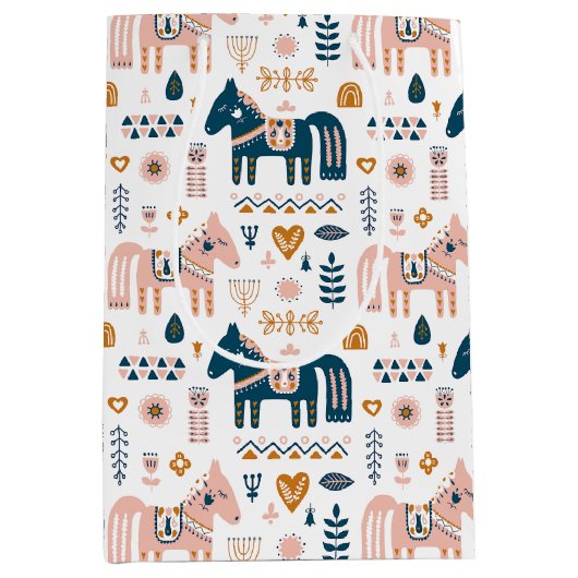 Nordic Folkart Horse Medium Cadeauzakje (Voorkant)