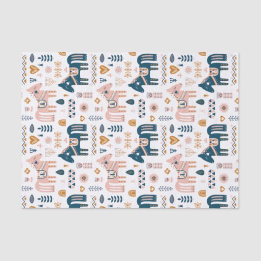 Nordic Folkart Horse Tissuepapier (Voorkant)