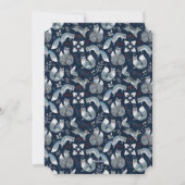 Nordic Fox Blue Photo Joyeuse carte de Noël (Dos)