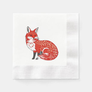 Nordic Fox met bladpatronen Servet
