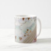 Nordic Fox Moon and Leaves Knit Art Classic Mug (Devant droit)