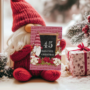 Nordic Gnome dagen tot het aftellen van Kerstmis Feestdagenkaart