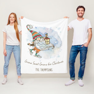Nordic Gnome Gepersonaliseerde Kerst Fleece Deken