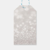 Nordic Gnome Pine Tree Glitter Bokeh Cadeaulabel (Achterkant)