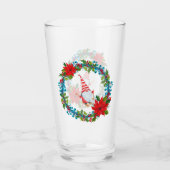 Nordic Gnome Skier binnen een kerst krans Glas (Achterkant)