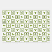 Nordic Holiday Pattern Green & White Inpakpapier Vel (Voorkant 2)