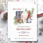 Nordic Hygge Winter Christmas Party Invitation<br><div class="desc">Simple Scandinavie Nordic Design Fête de Noël,  ou réchauffement de la maison Invitation modèle entièrement modifiable avec un joli gnome. Personnalisez facilement le texte. - Kate Eden Art</div>