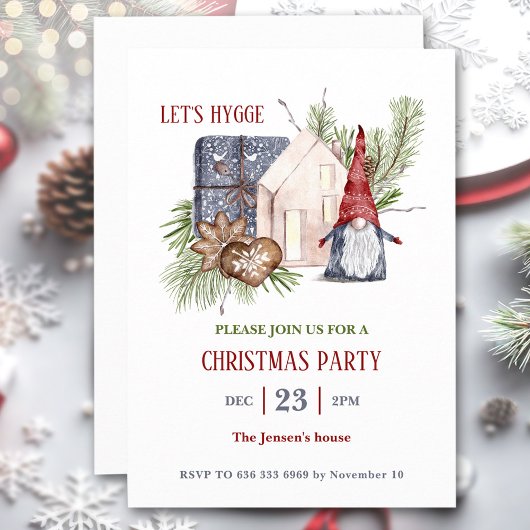 Nordic Hygge Winter Christmas Party Invitation
