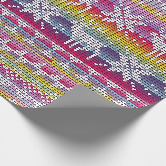 Nordic Kerstkleurful Winter Knits Pattern Cadeaupapier (Hoek)