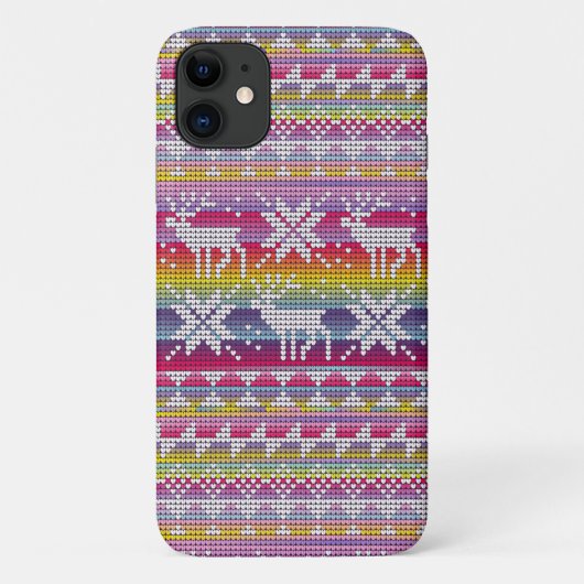Nordic Kerstkleurful Winter Knits Pattern Case-Mate iPhone Case (Achterkant)