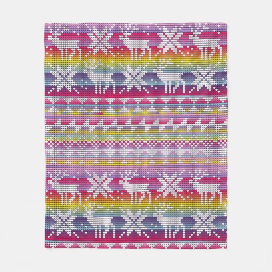Nordic Kerstkleurful Winter Knits Pattern Fleece Deken (Voorkant)