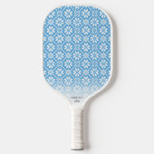 Nordic Knit Pattern Blue White - gepersonaliseerde Pickleball Paddle (Voorkant)