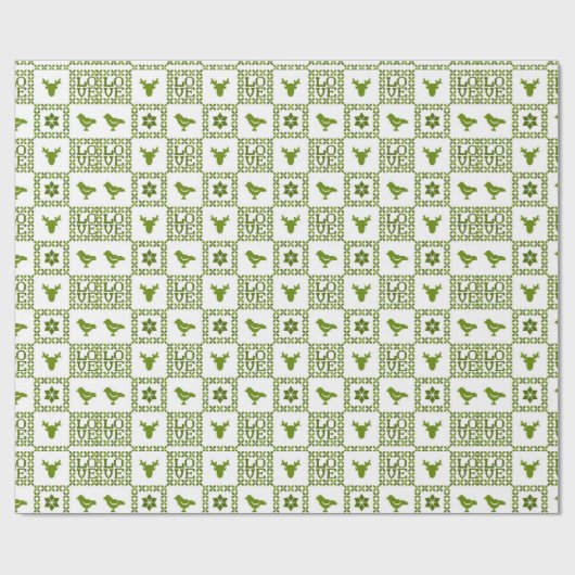 Nordic Knit Pattern Holiday Elements Cadeaupapier (Vlak)