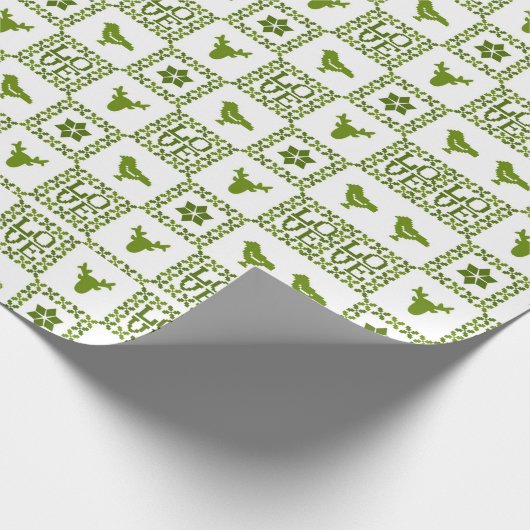 Nordic Knit Pattern Holiday Elements Cadeaupapier (Hoek)