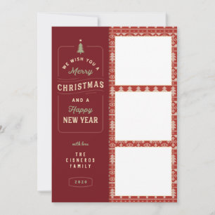 Nordic Knited Pattern Holiday Kaart