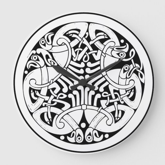 Nordic Knotwork – Viking Mythology Art Grote Klok (Voorkant)