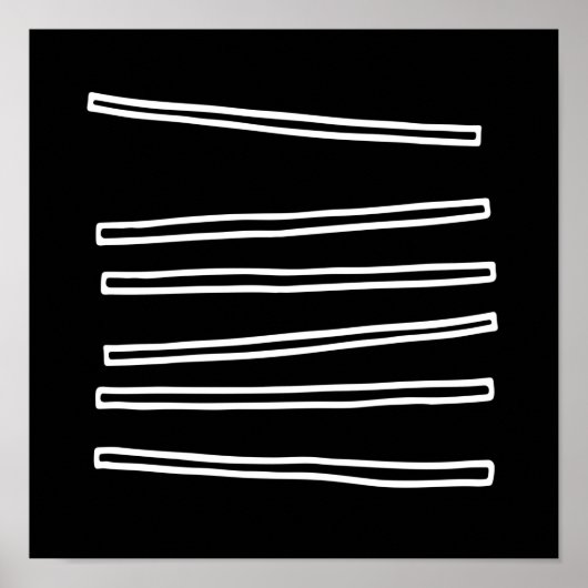 Nordic Minimalist Black White Abstract Poster (Voorkant)