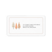 Nordic Minimalist Pine Tree Boho Retouradres Etiket (Voorkant)