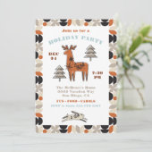 Nordic Mod Reindeer Fête Invitation (Debout devant)