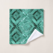 Nordic Molten Jade | Abstract geometrisch groen Bad Handdoek (Wasdoekje)