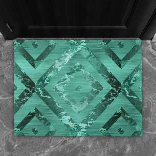 Nordic Molten Jade Abstract geometrisch groen Deurmat