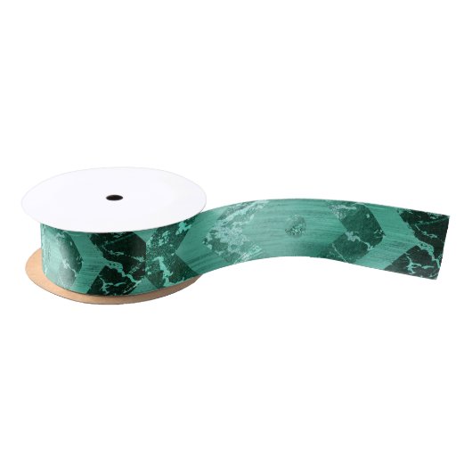Nordic Molten Jade | Abstract geometrisch groen Lint (Spoel)