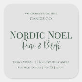 Nordic Noel Pine & Birch Candle Label (Voorkant)