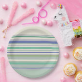 Nordic Pastel Stripes Pattern Papieren Bordje (Feest)