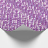 Nordic Pattern Holiday Gift Wrap/Paars Cadeaupapier (Hoek)