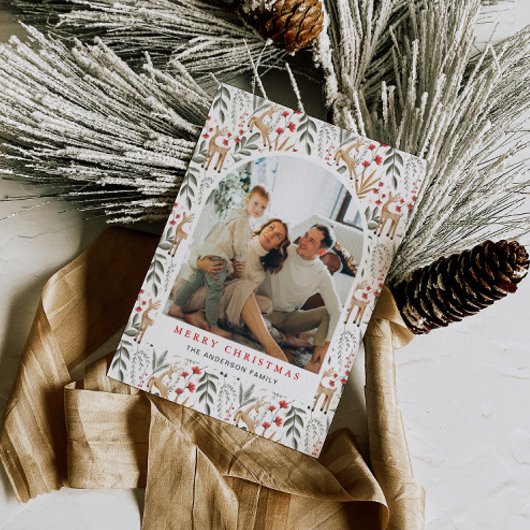 Nordic Photo Christmas Kaart Boho Scandi Holiday