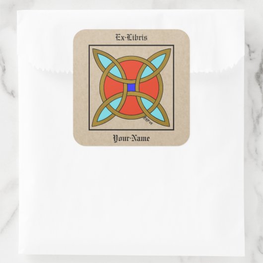 Nordic Protection from Witchcraft Bookplate Vierkante Sticker (Tas)