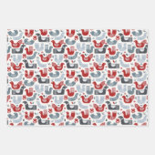 Nordic Red en Blue Winter Pattern Inpakpapier Vel (Voorkant)