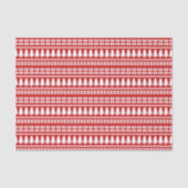 Nordic Red & White Christmas Tree Gestreept Patroo Tissuepapier (Voorkant)