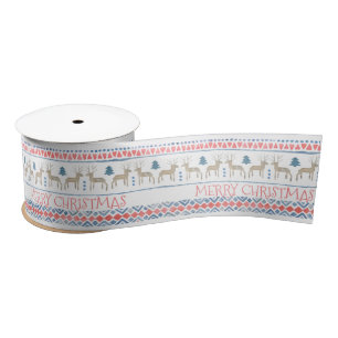 Nordic Reindeer Fairisle Merry Kerstmis Lint