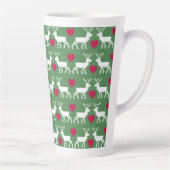 Nordic Reindeer & Hearts Pattern Latte Mok (Rechts)
