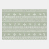 Nordic Reindeer Pattern Wrapping Paper Sheets (Voorkant 2)
