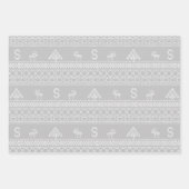 Nordic Reindeer Pattern Wrapping Paper Sheets (Voorkant)