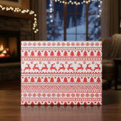 Nordic Reindeer Vakantie Folk Art Sweater Cadeaupapier