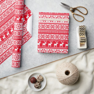 Nordic Rendier Lelijke Kersttrui Party Cadeaupapier