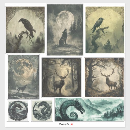 Nordic Samhain Sticker Set - Gevarieerde Design (Vel)