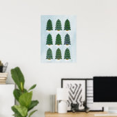 Nordic Scandinavian Geometric Christmas Trees Poster (Thuiskantoor)