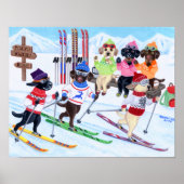Nordic Skiing Labradors Artwork Poster (Voorkant)
