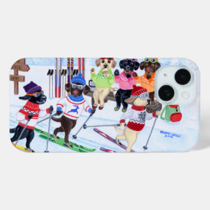 Nordic Skiing Labradors Painting