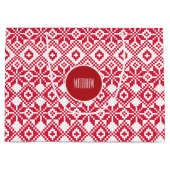 Nordic Snowflake Pattern Custom Name Kersttern Large Cadeauzakje (Voorkant)