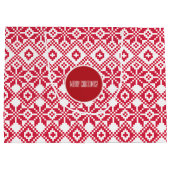 Nordic Snowflake Pattern Custom Name Kersttern Large Cadeauzakje (Achterkant)