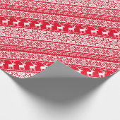 Nordic Snowflake Reindeer Ugly KerstSweater Cadeaupapier (Hoek)