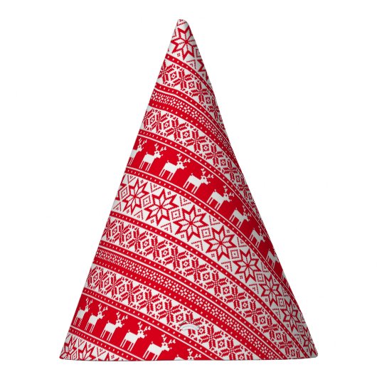 Nordic Snowflake Reindeer Ugly KerstSweater Feesthoedjes (Rechts)