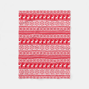 Nordic Snowflake Reindeer Ugly KerstSweater Fleece Deken