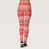 Nordic Snowflake Reindeer Ugly KerstSweater Leggings (Achterkant)